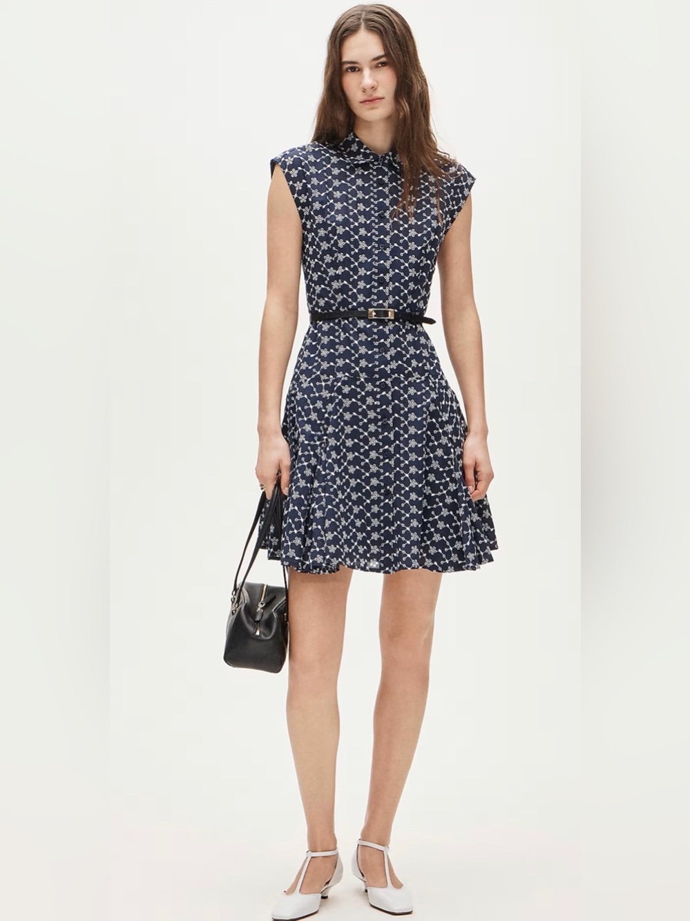 J. Crew Navy Mini Eyelet Shirt Dress